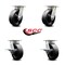 Service Caster 6 Inch Kingpinless Glass Filled Nylon Wheel Swivel Caster Set with 2 Brakes SCC SCC-KP30S620-GFNR-2-SLB-2 - alternate 3